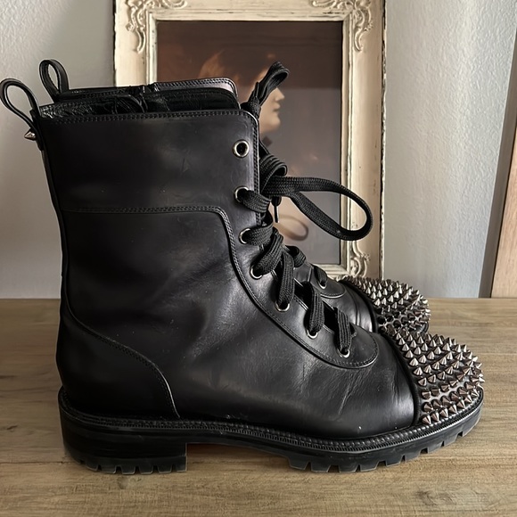 Christian Louboutin military studded Moto boots - Picture 2 of 8